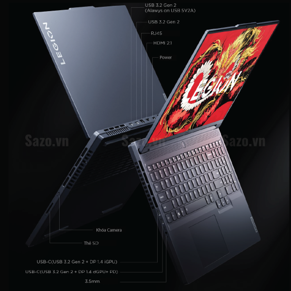 Legion Slim 5 (2024) R7-8845H | 16GB | 1TB | RTX 4060 | 16" 2.5K 165Hz - Ảnh 5